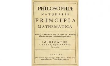 Титульна сторінка першого видання книги І.Ньютона Математичні начала натуральної філософії. 1687 р.