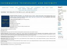 Збірник "Information Technology and Security" (Інформаційні технології та безпека)